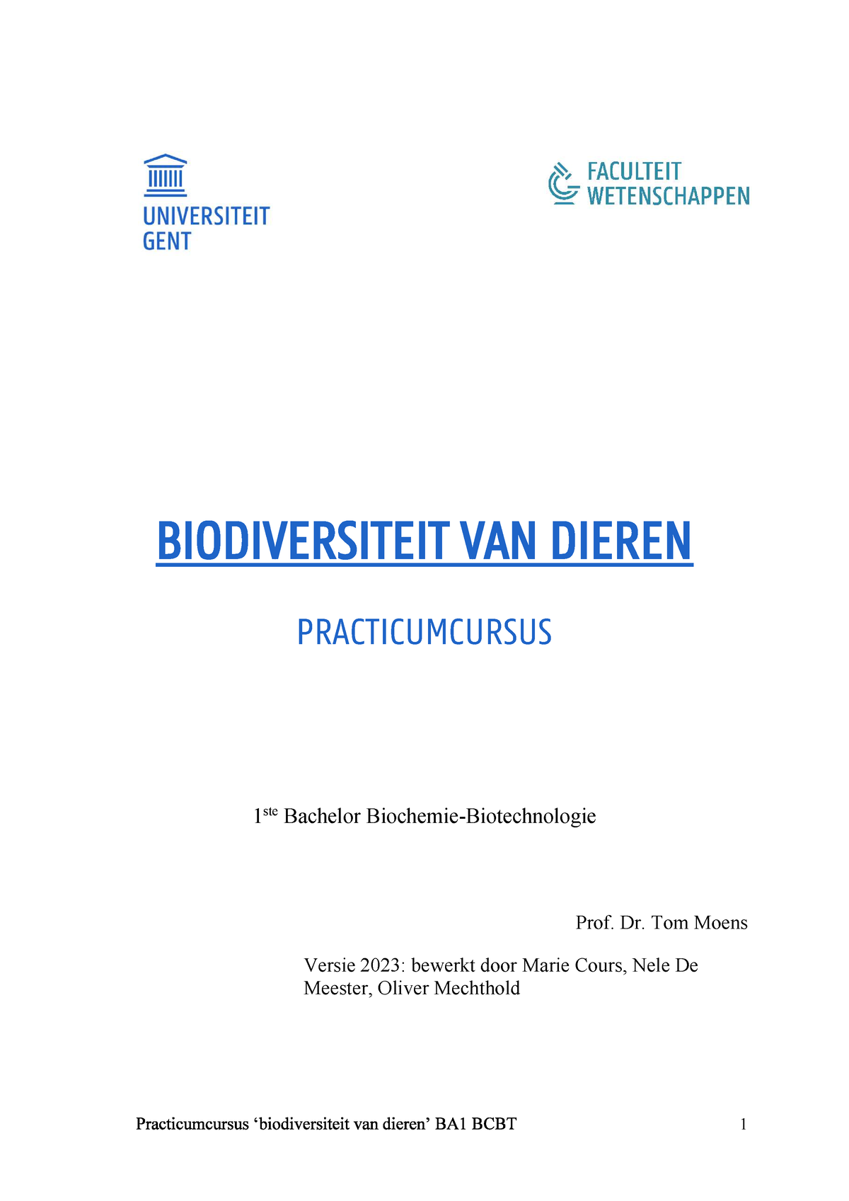 Nota's Dierkunde BCBT 2024 PR1 Protista Cnidaria - BIODIVERSITEIT VAN ...