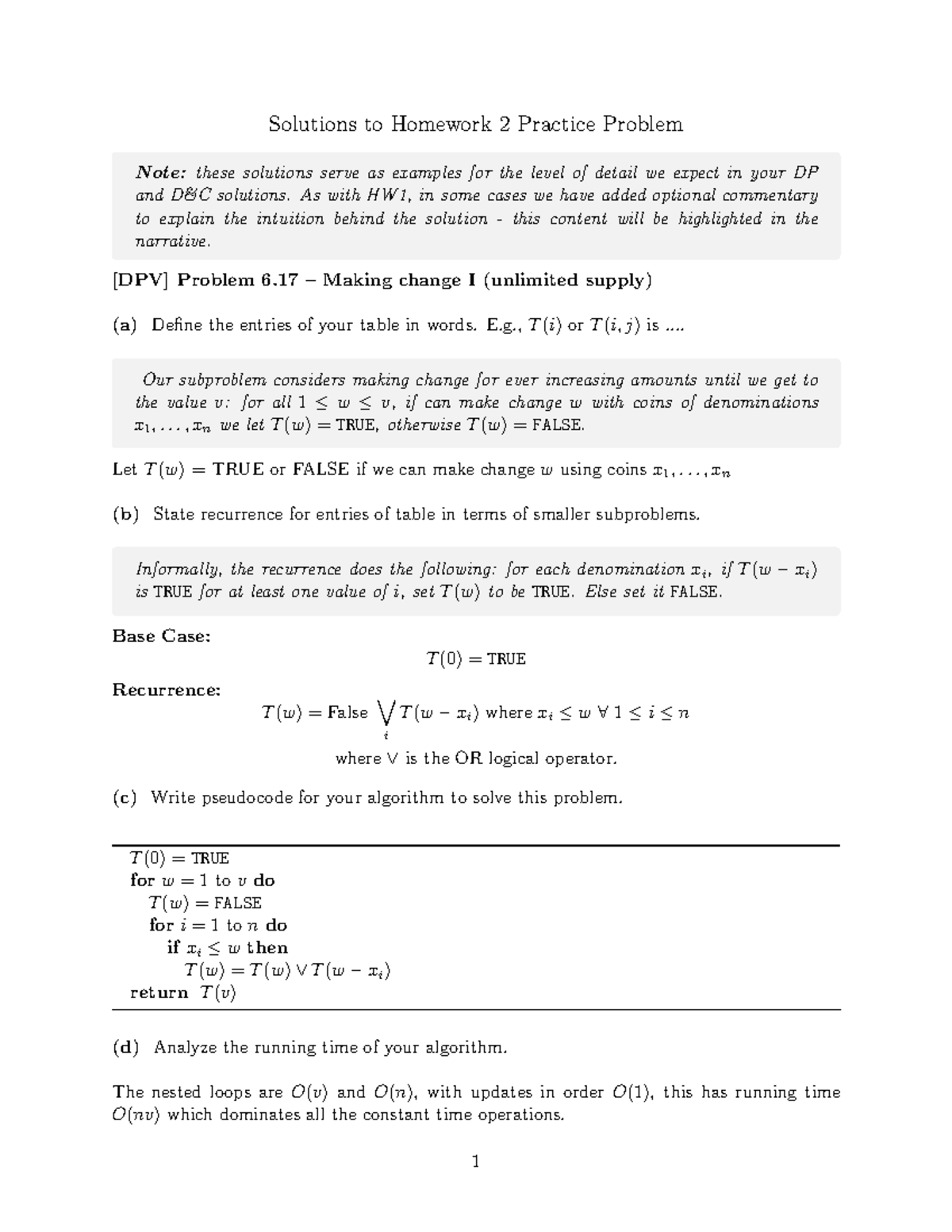 Hw2 Practice Solutions - Solutions To Homework 2 Practice Problem Note ...