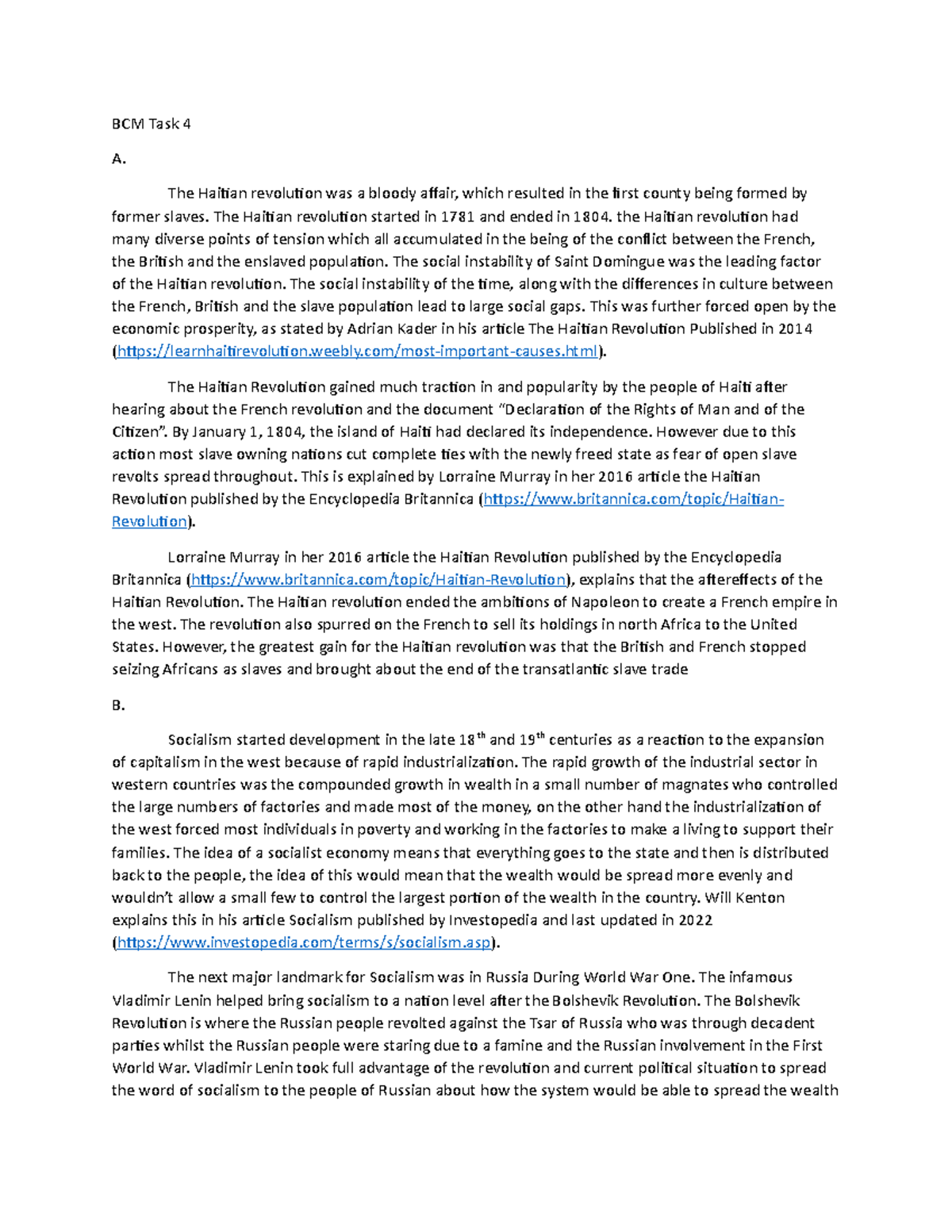 BCM Task 4 Rev1 lecture notes on the Haitian Revolution in the