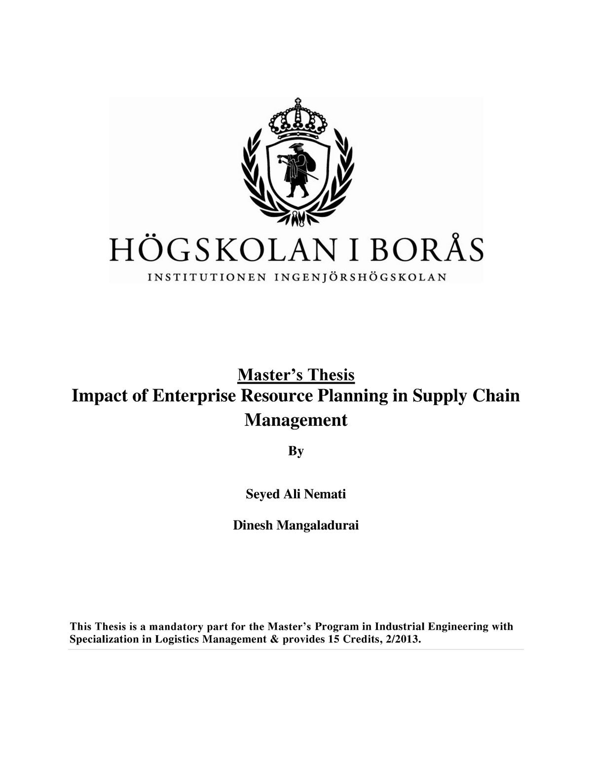 supply chain master thesis topics