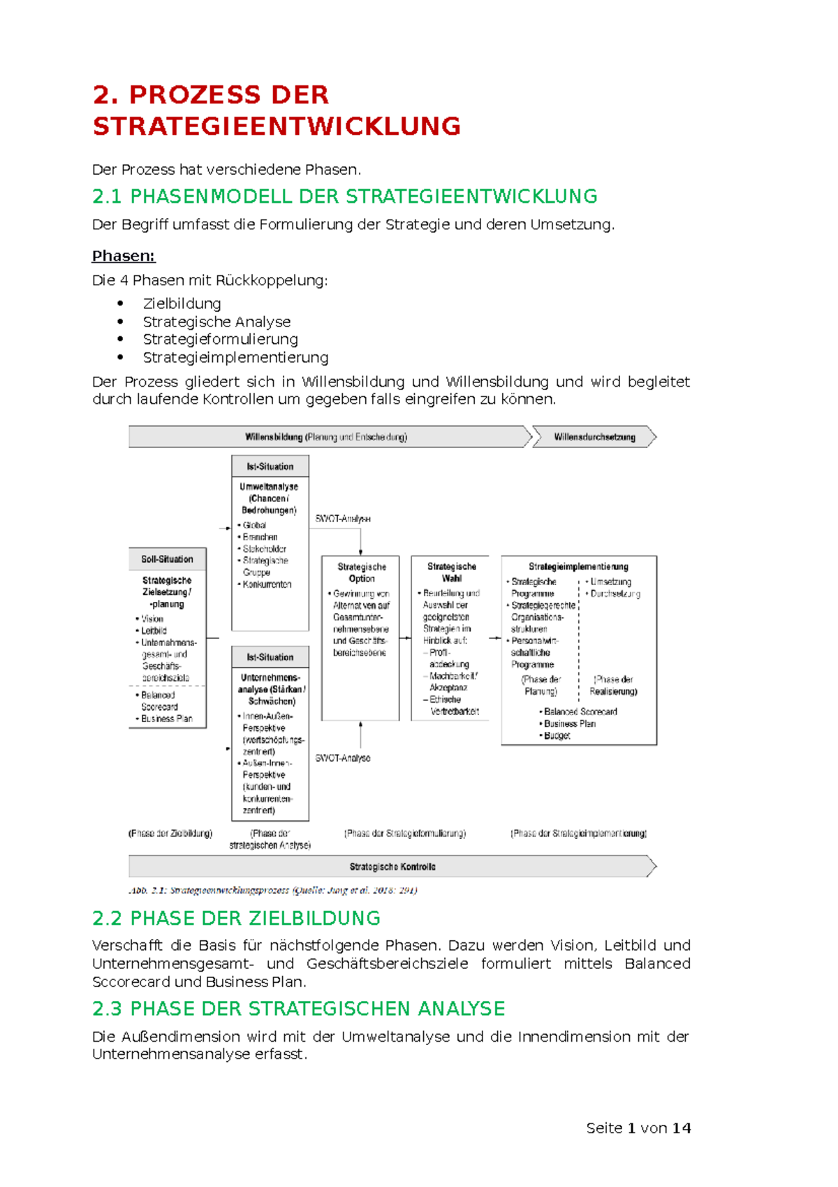 Studienbrief 3 - UNF - Zusammenfassung Unternehmensführung - 2. PROZESS ...