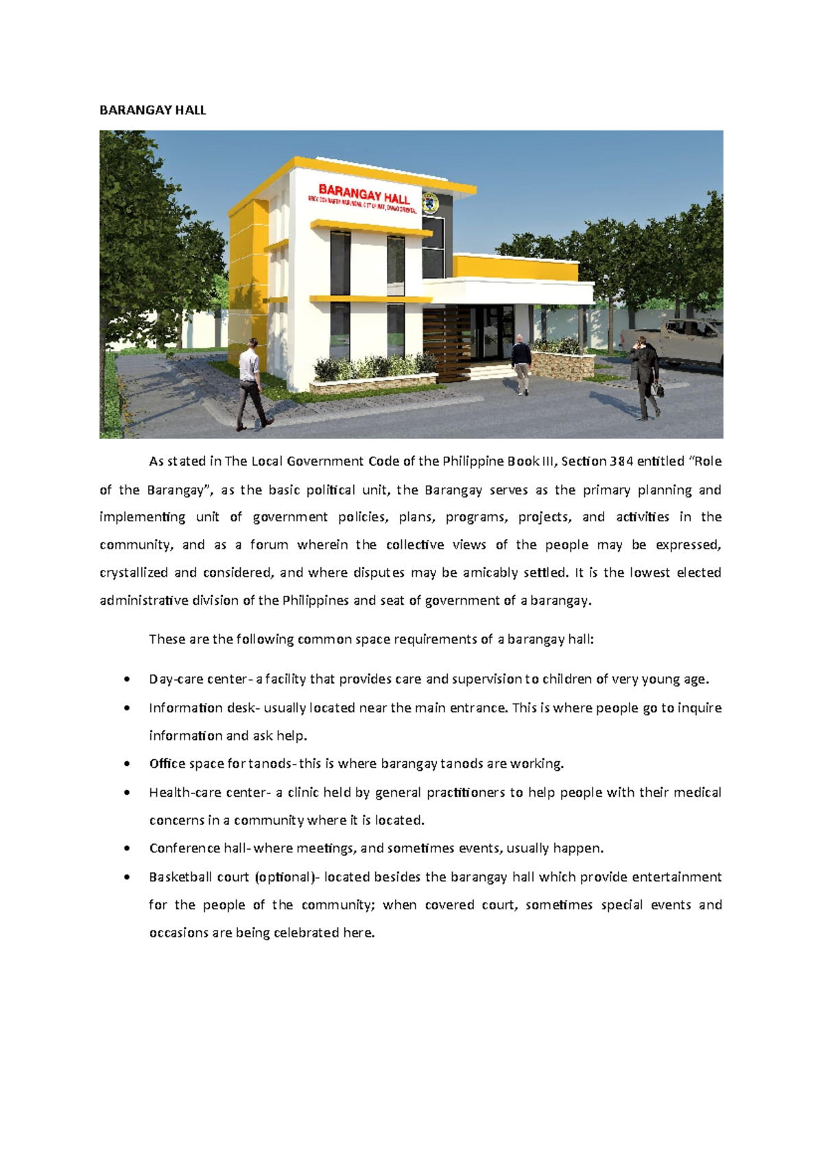 barangay hall floor plan - BARANGAY HALL As stated in The Local ...