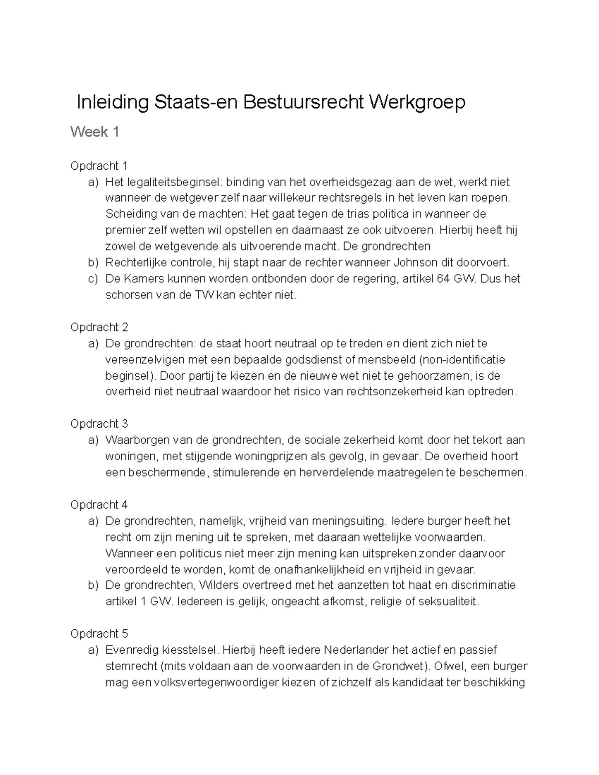 Staats- En Bestuursrecht Werkgroep - Inleiding Staats-en Bestuursrecht ...