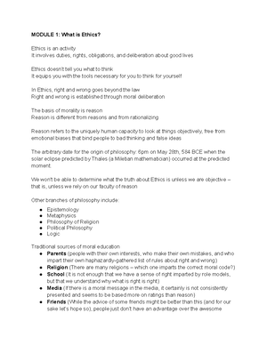 Ethics Final - Study Guide - Ethics: Unit 4 (Final Exam) Study Guide ...