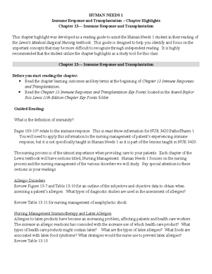 Chapter 68 - To Help With Med-surg Nursing - HUMAN NEEDS 1 Chapter ...