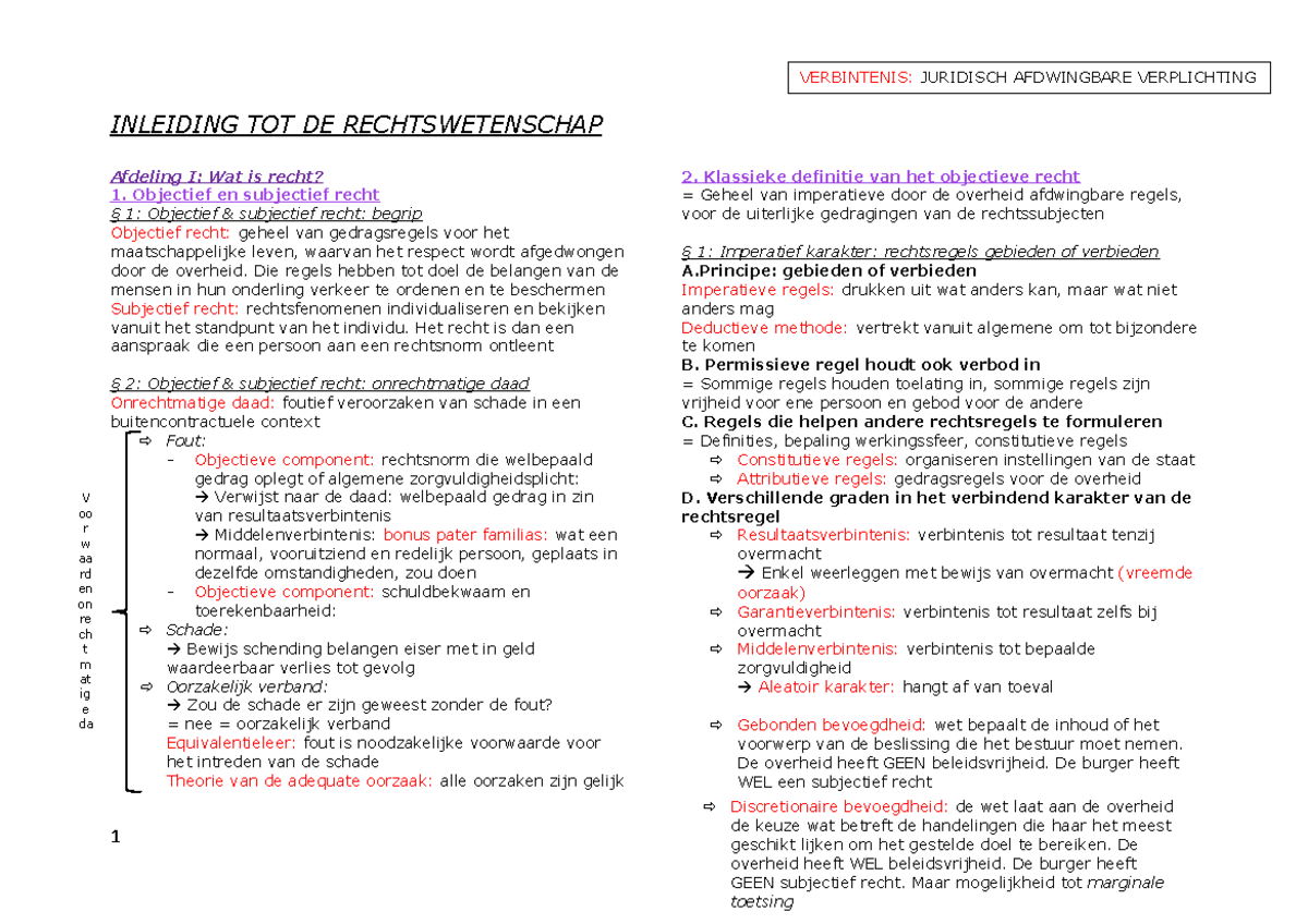 Inleiding Tot De Rechtswetenschap Sv - INLEIDING TOT DE ...