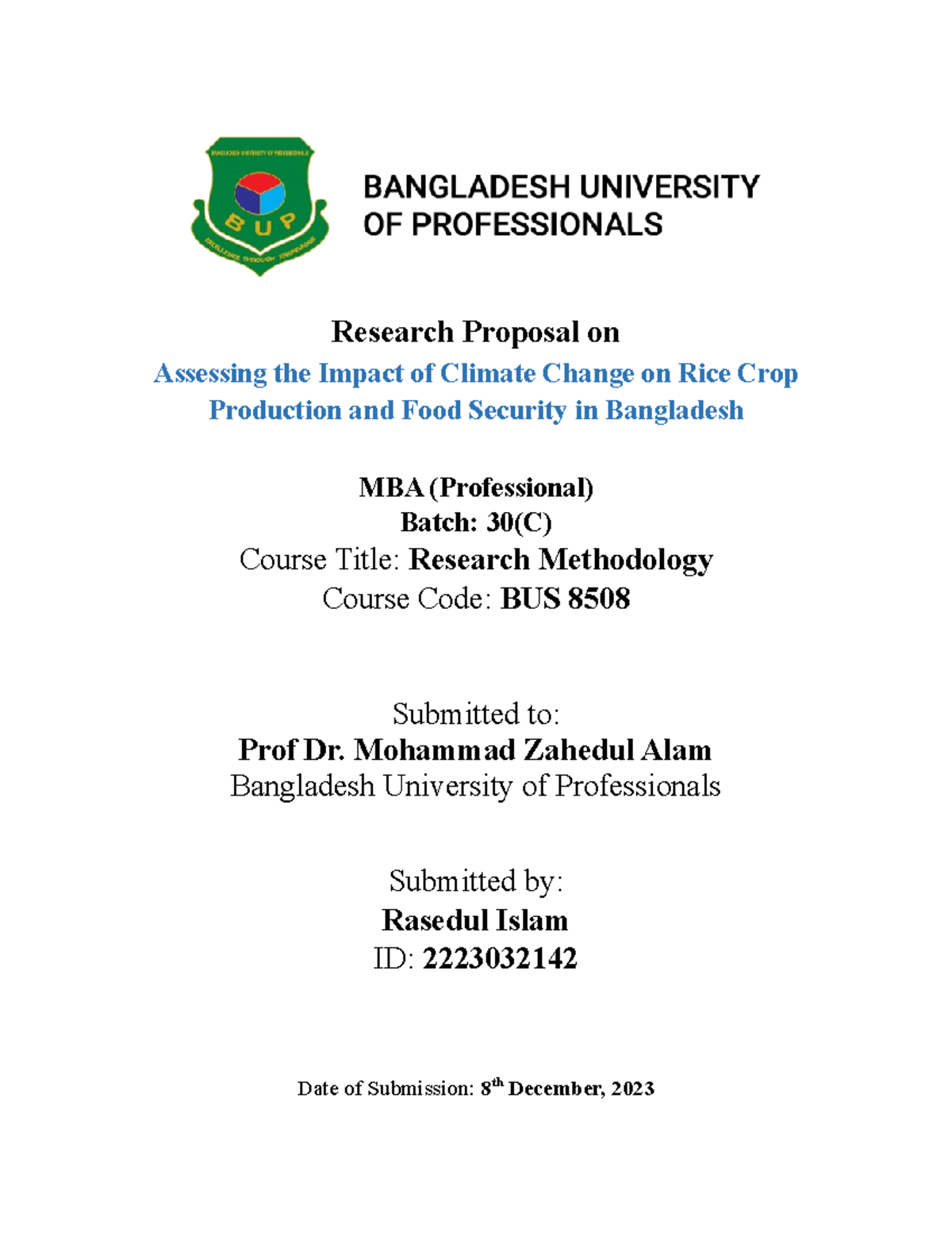 Research Proposal-Term Paper - Research Proposal on Assessing the ...