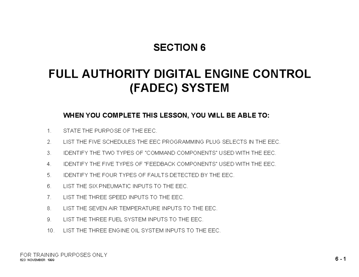 FULL AUTHORITY DIGITAL ENGINE CONTROL (FADEC) SYSTEM FOR