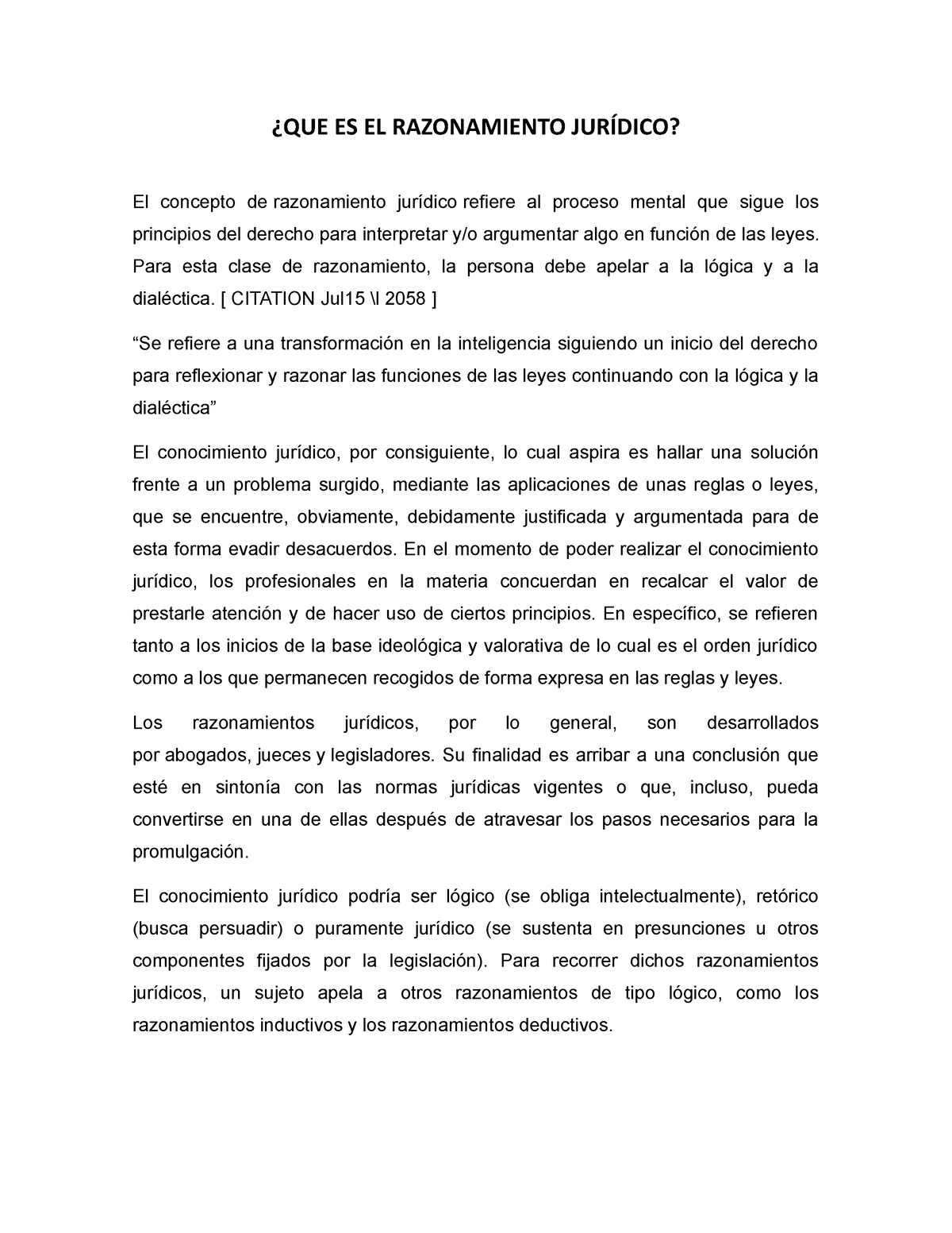 QUE ES EL Razonamiento Jurídico - ¿QUE ES EL RAZONAMIENTO JURÍDICO? El ...