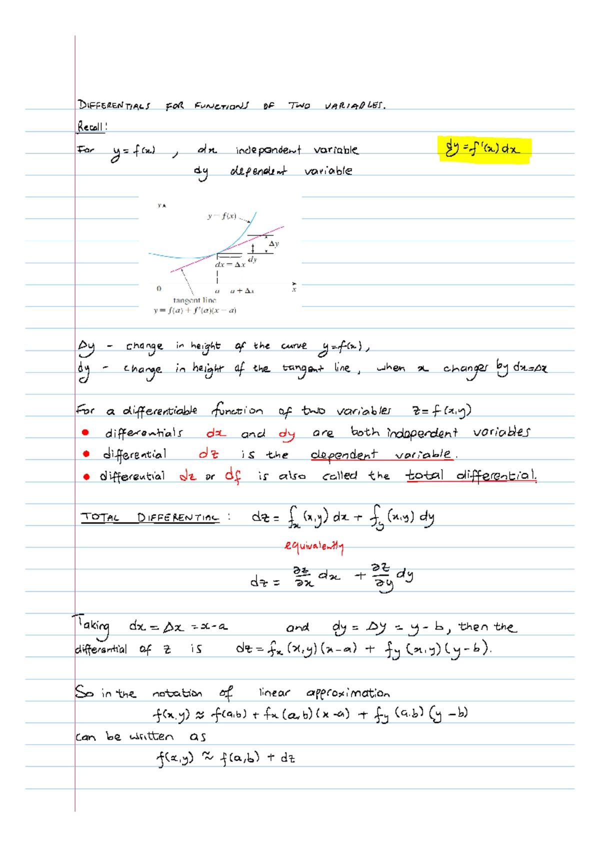 Lecture 13 - notes with good examples - MATH212 - z=x^2+3xy-y^ - Studocu