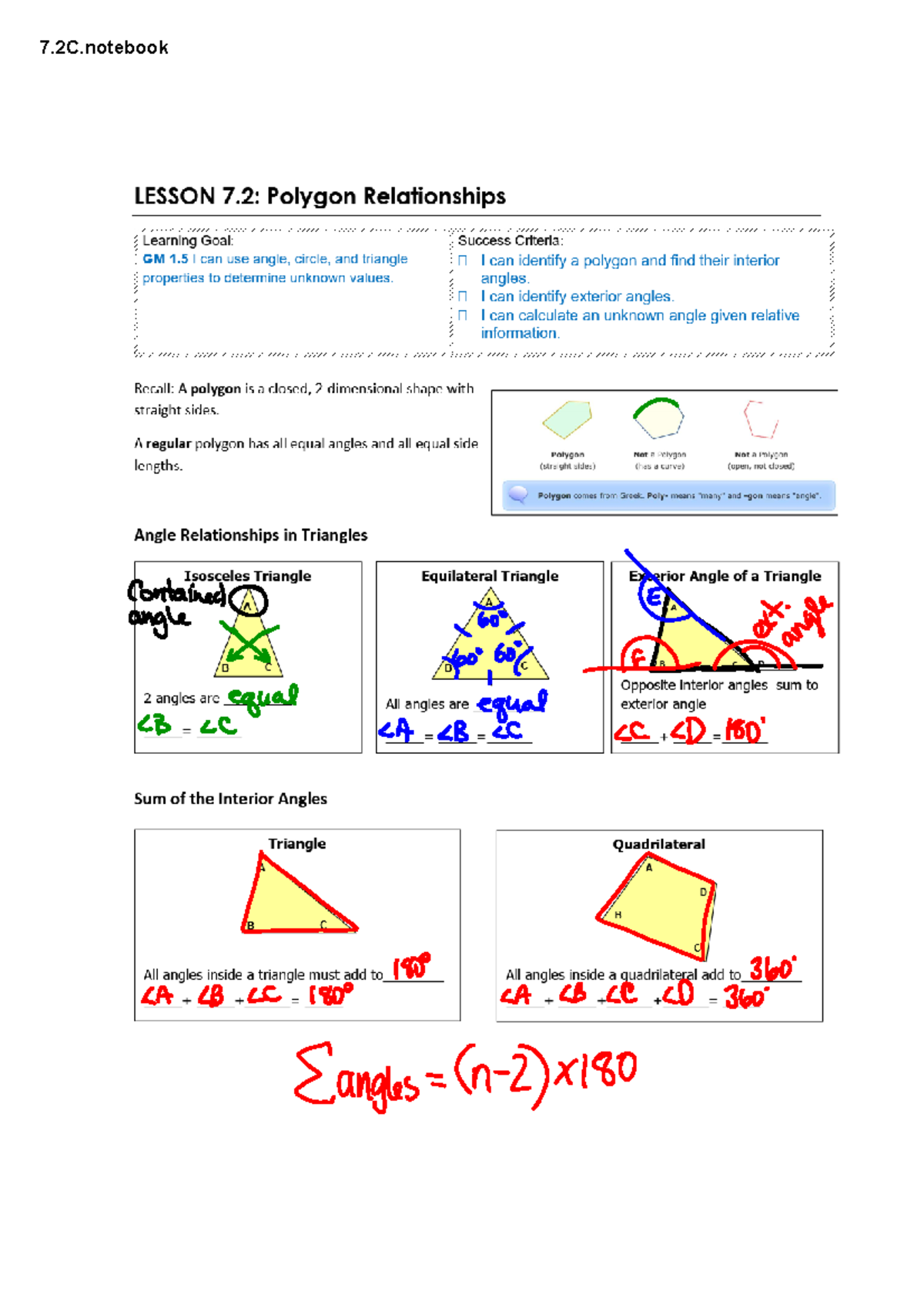 7.2C - Polygon Relationships - 7.2C 7.2C - Studocu