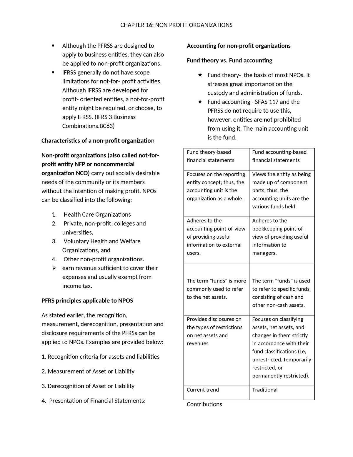 NPo - Summary Government Accounting & Accounting for Non-Profit ...