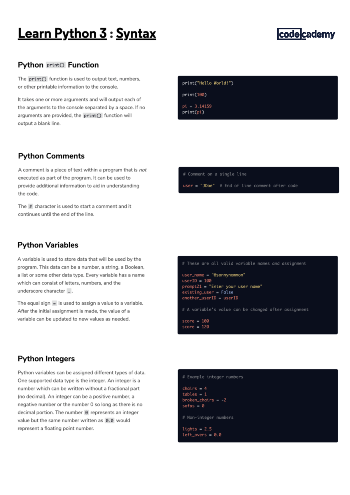 Learn-python 3-syntax - CS111 - Studocu