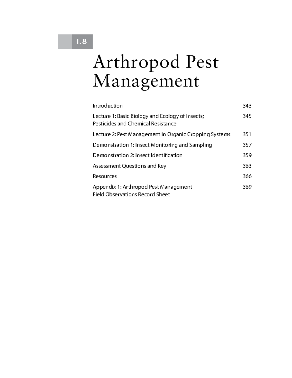 1 - Health - Arthropod Pest Management Introduction 343 Lecture 1 ...