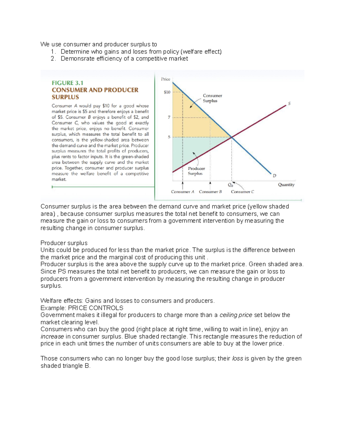 220Cpt3 Exam notes We use consumer and producer surplus to 1