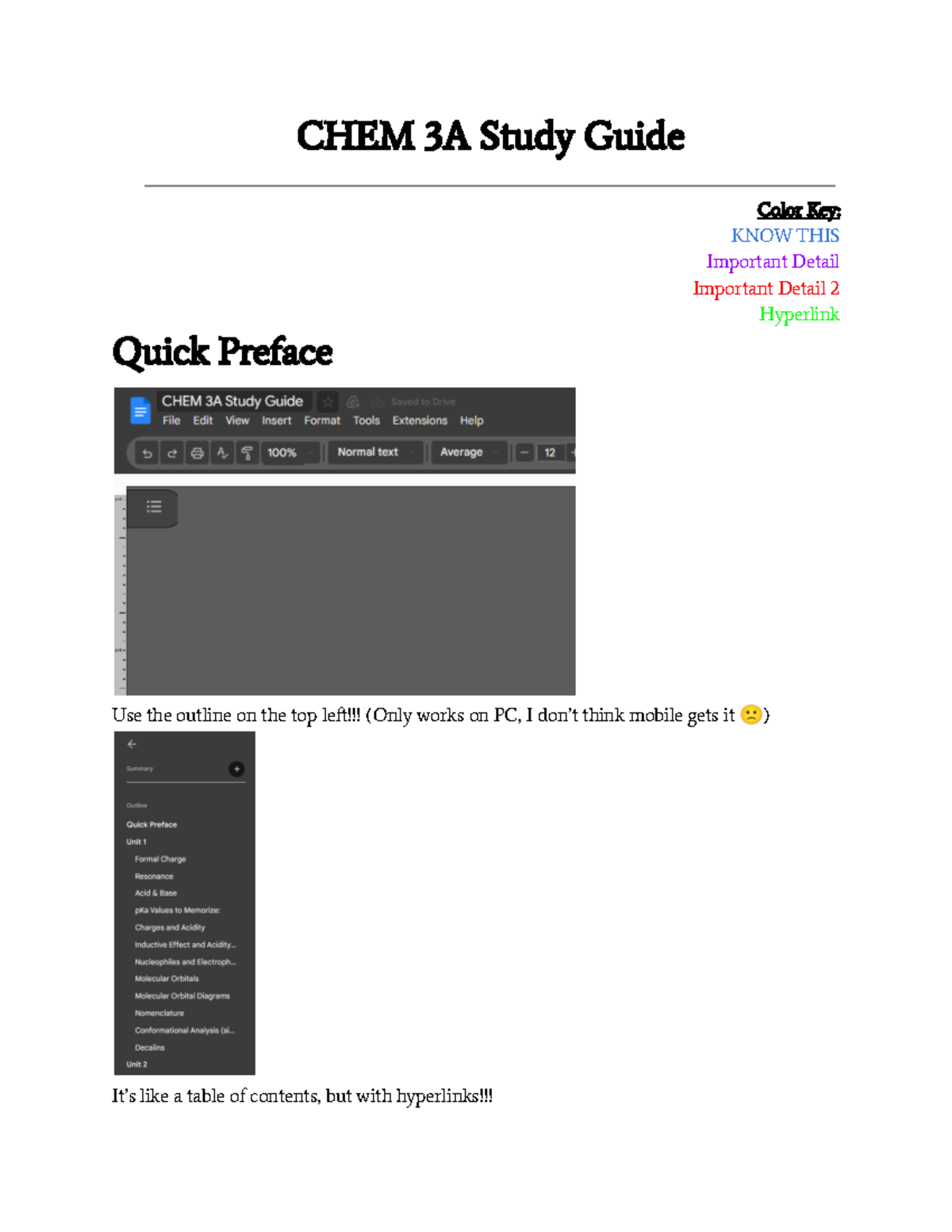 CHEM121 Study Guide - CHEM 3A Study Guide Color Key: KNOW THIS ...