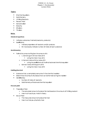 Chapter 6 lecture notes - CHEM 121- Dr. Boyer Chapter 6 ...