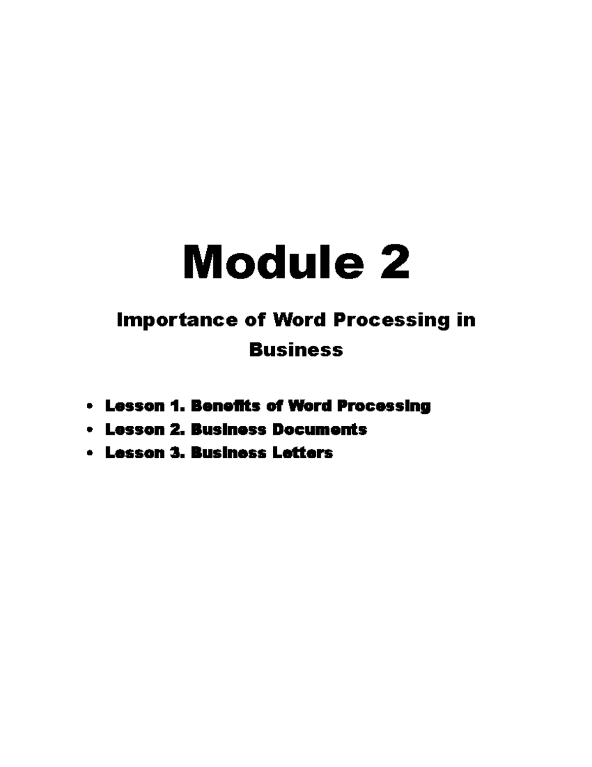 Module-2-1 - Word Processing - Module 2 Importance Of Word Processing ...