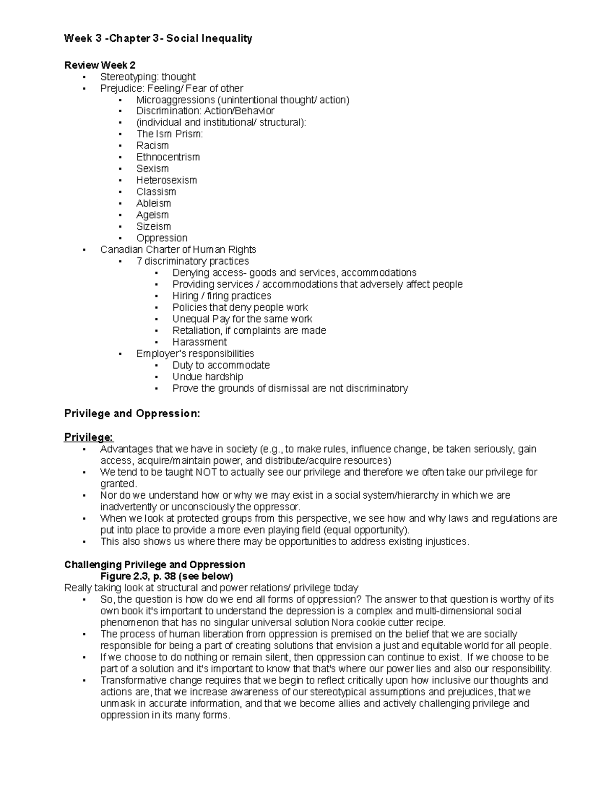 Lecture notes Week 3 -Chapter 3- Social Inequality - Week 3 -Chapter 3 ...