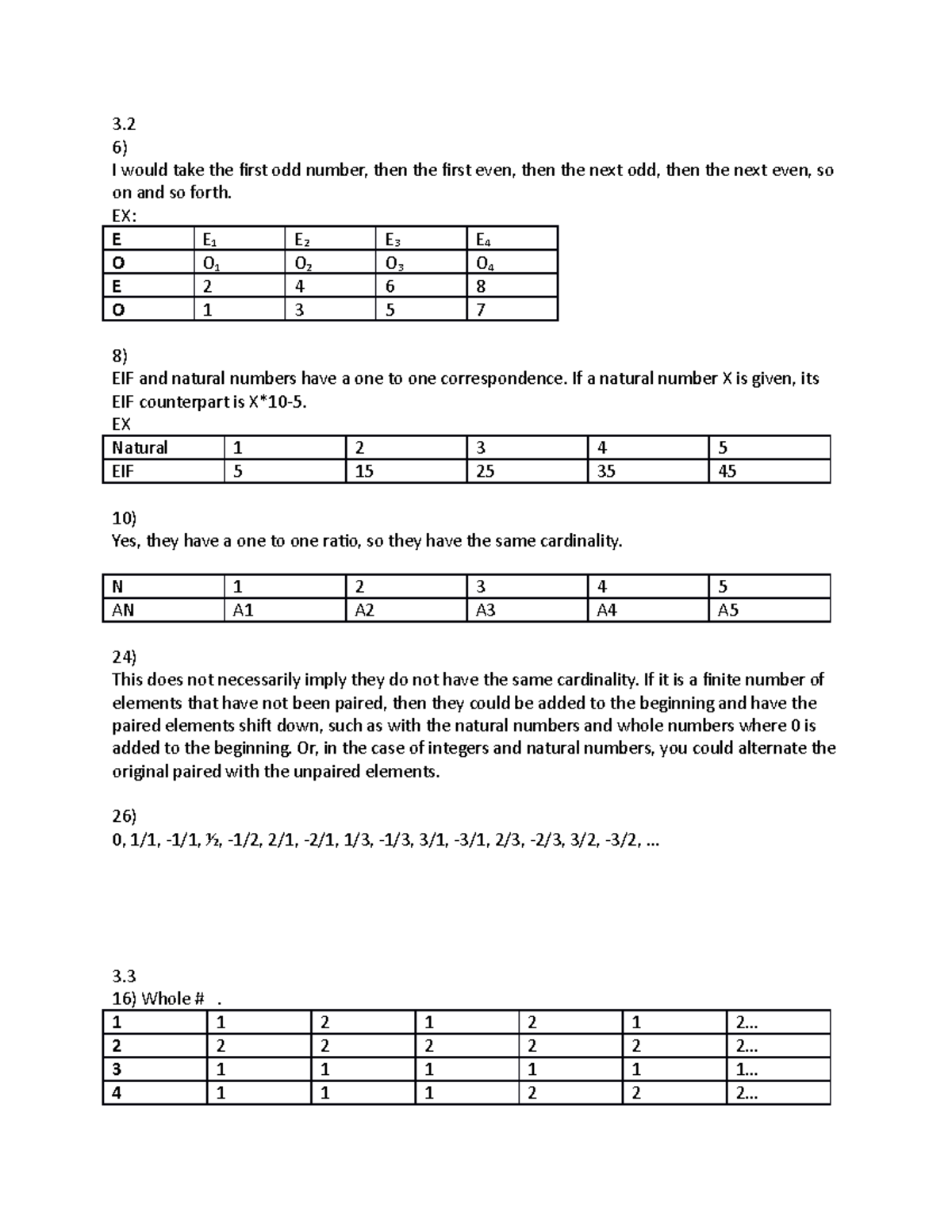 Plan II Math Homework Infinity - 3. 6) I would take the first odd ...