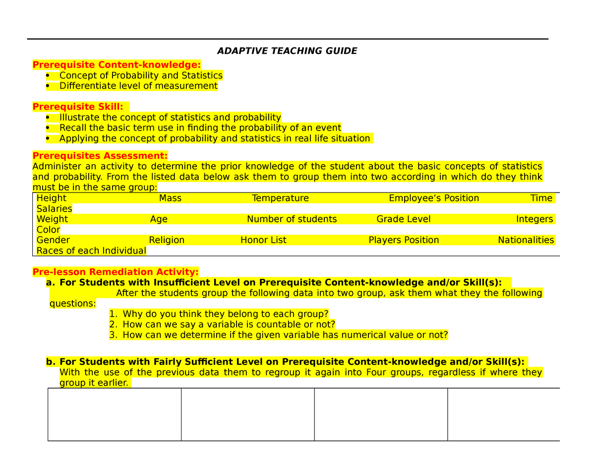 week-3-mean-variance-of-discrete-probability-adaptive-teaching-guide-prerequisite-studocu