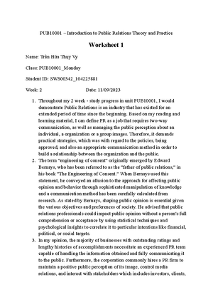 Public Relations Campaign - UPDATED Assignment PUB10001 Introduction to ...