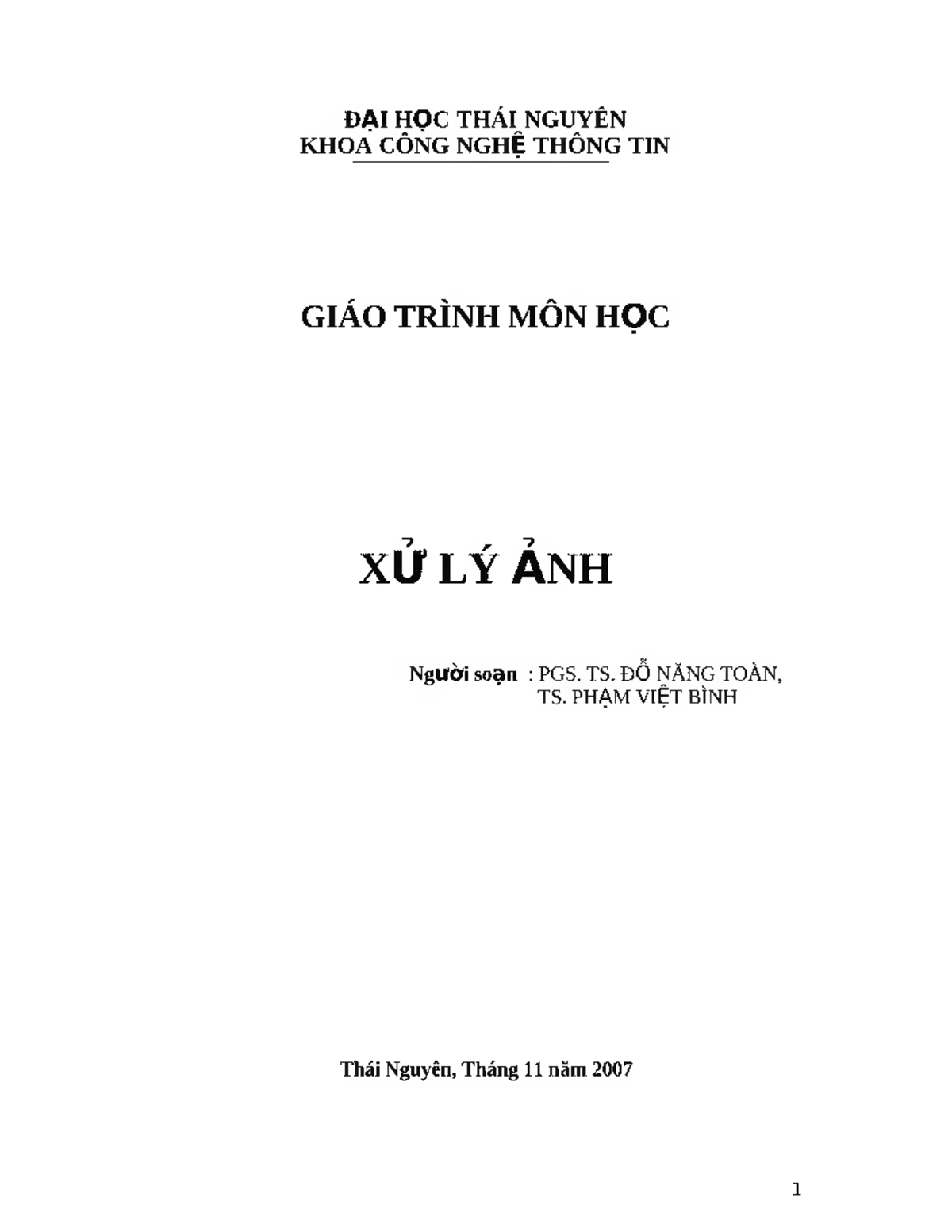 Xu Ly Anh 4125 Xử Lý ảnh Đ Ạ I H Ọ C T H Á I N G U Y Ê N K H O Ấ C Ô N G N G H Ệ T H Ô N G T