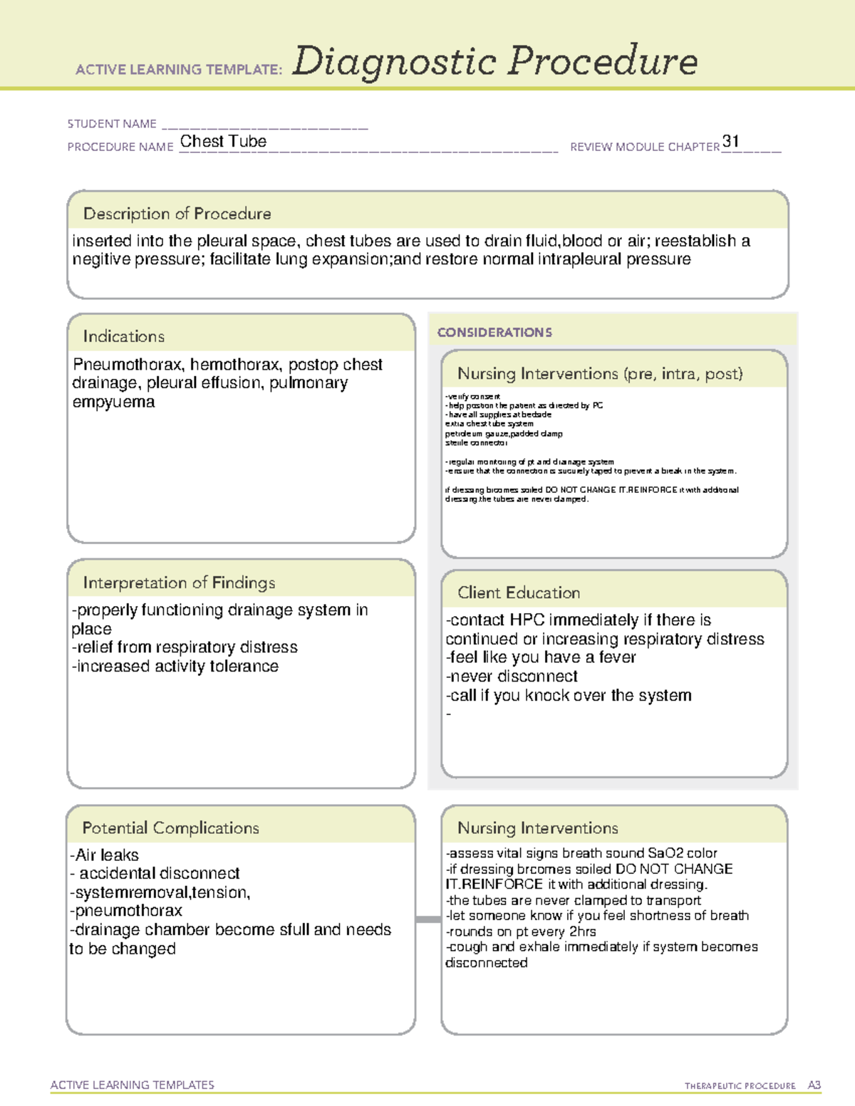 Active Learning Template chest tube - ACTIVE LEARNING TEMPLATES ...