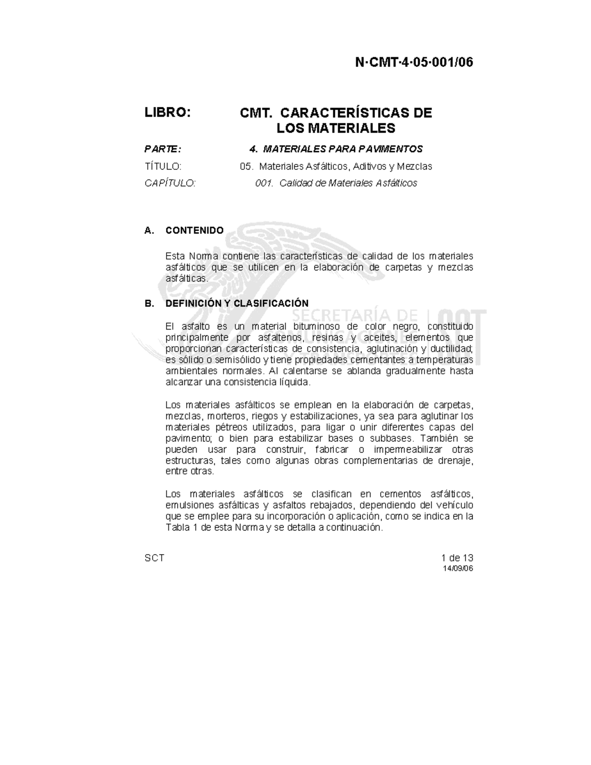 N CMT 4 05 001 06 - ... - 1 de 13 SCT N∑CMT∑4∑05∑001/ LIBRO: CMT ...