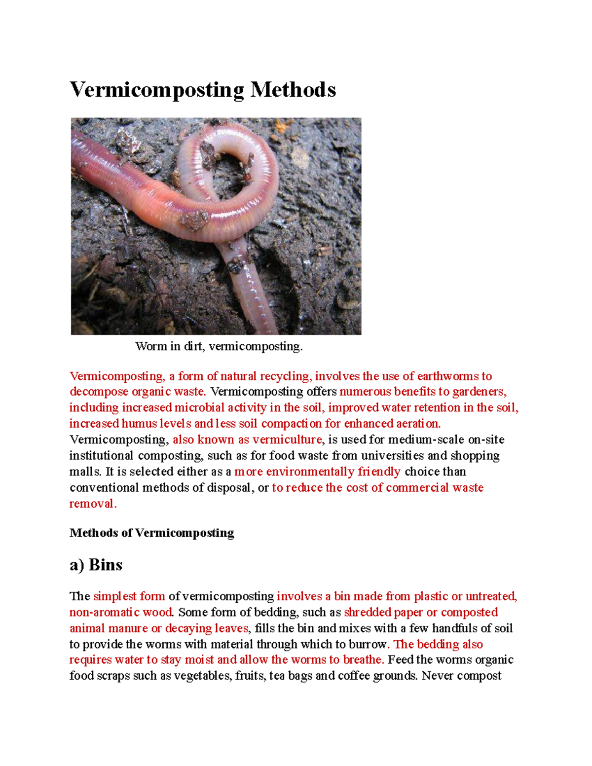 Methods a form of natural recycling