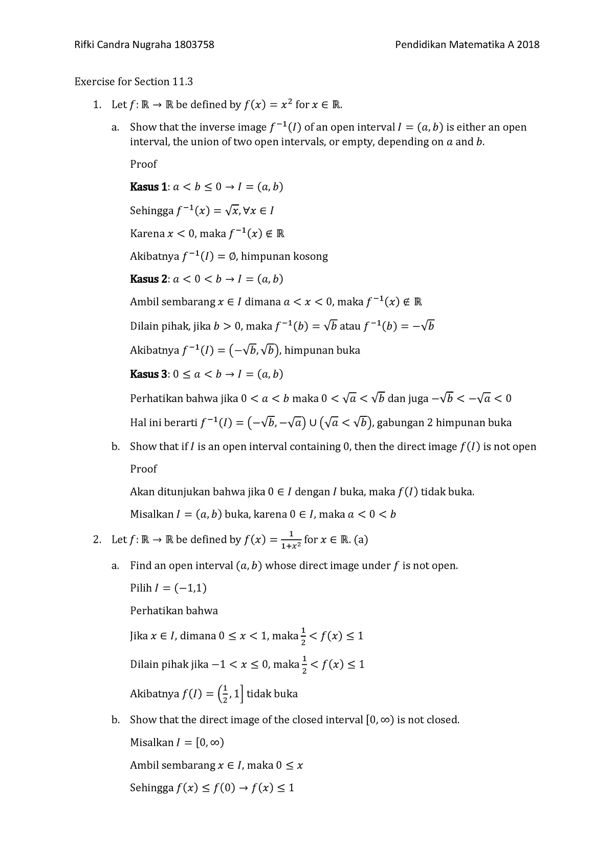 Introduction To Topology: Answer Key Fo Section 11.3 Exercise - Rifki ...