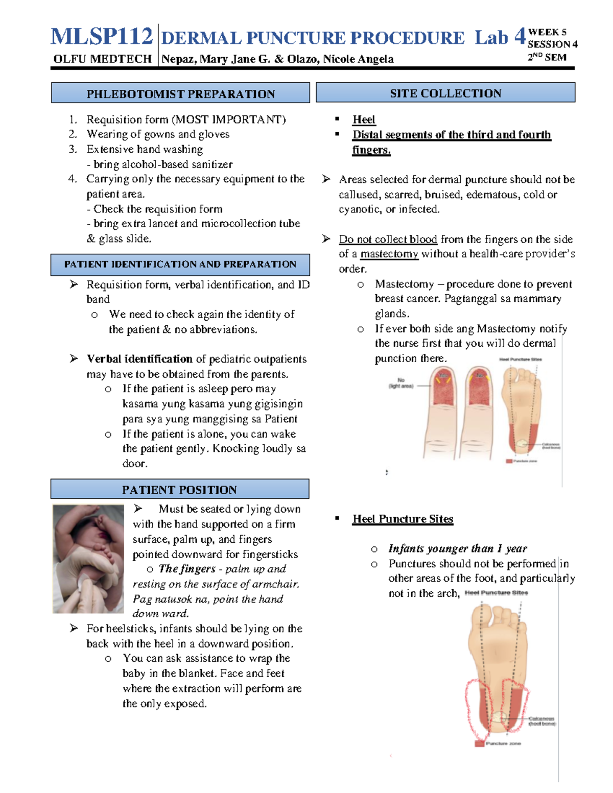Cover-to-cover-laboratory - MLSP112 DERMAL PUNCTURE PROCEDURE Lab 4 ...