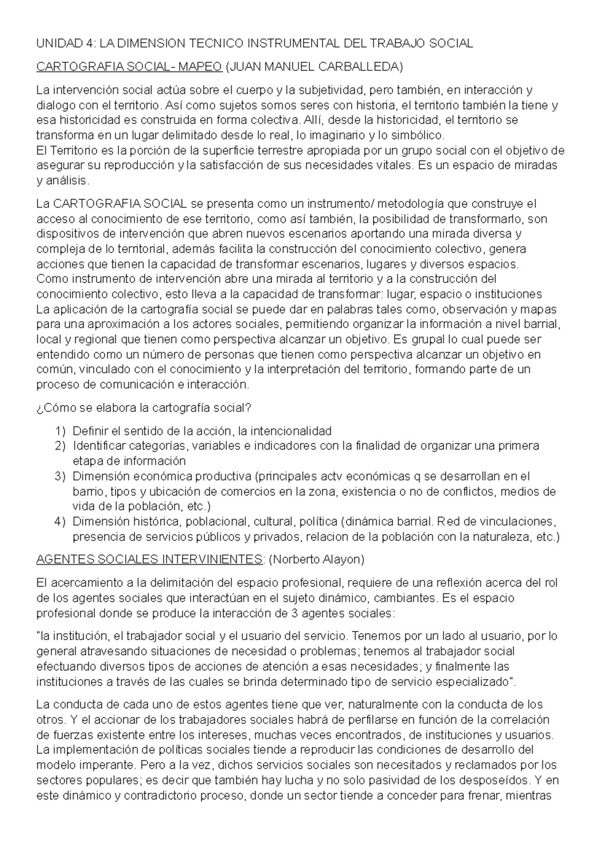 4,5Y 6 ts1 Resumen - UNIDAD 4: LA DIMENSION TECNICO INSTRUMENTAL DEL ...