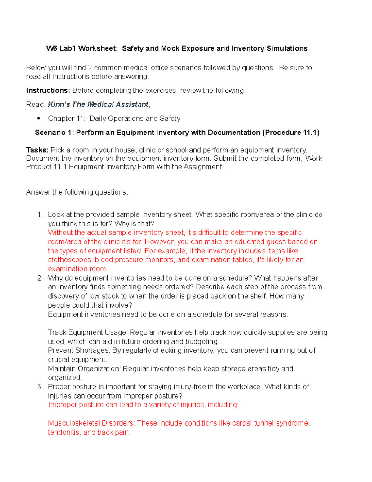 MOA110 W6 Lab - Information. - W6 Lab1 Worksheet: Safety And Mock ...