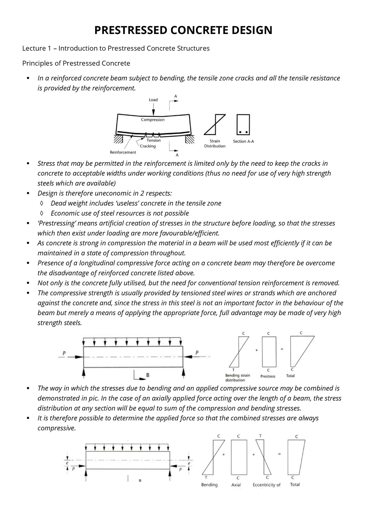 Prestressed Concrete Design Lecture Notes - PRESTRESSED CONCRETE DESIGN ...