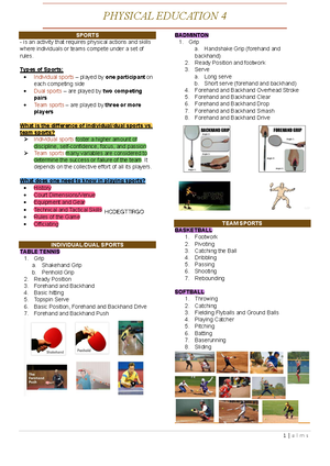 PE Module 2 Recreational Activities - Content Standard: This module is ...