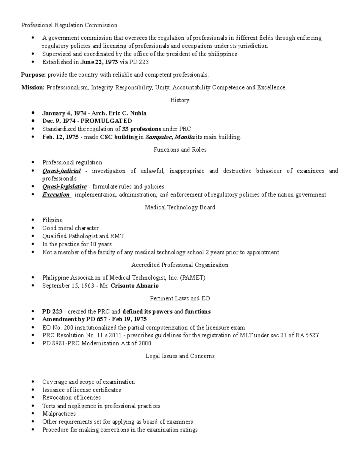 Professional Regulation Commission - Mission: Professionalism ...