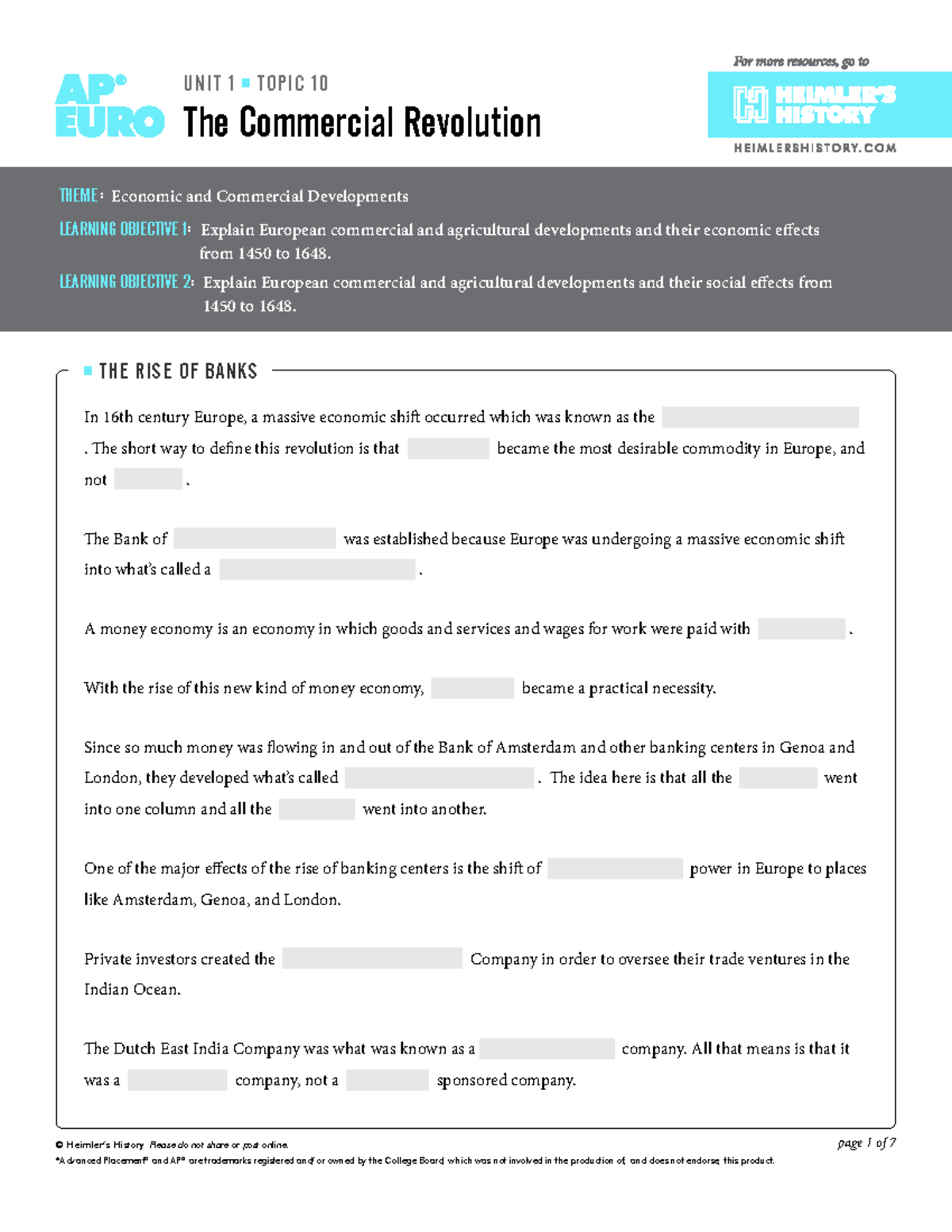 AP Euro Unit 1 Topic 10 Noteguides - H E I M L E R S H I S T O R Y. C O ...