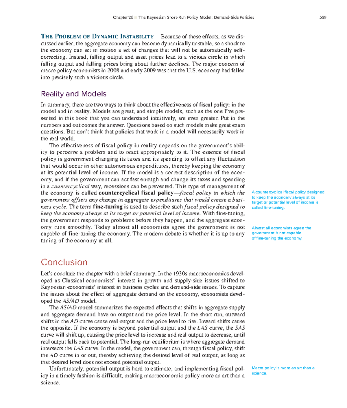 Economics218 n/a Chapter 26 The Keynesian ShortRun Policy Model