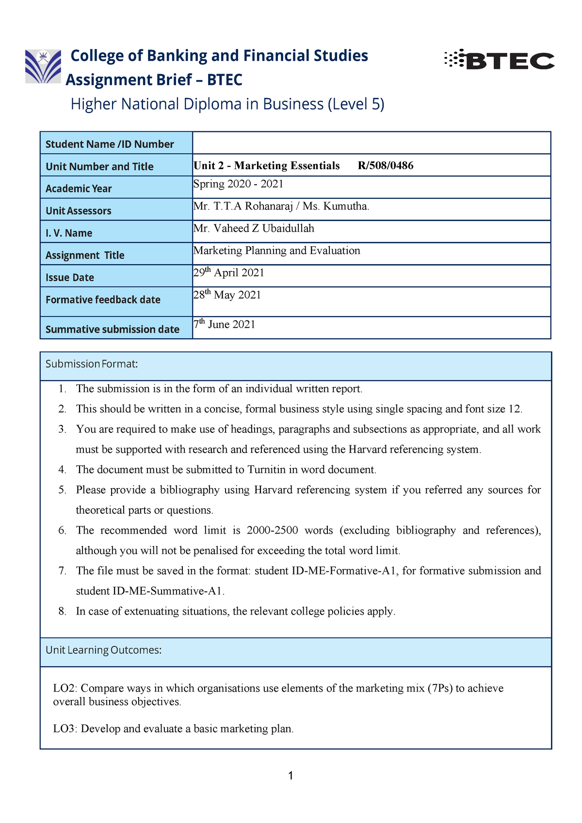 banking and finance assignment