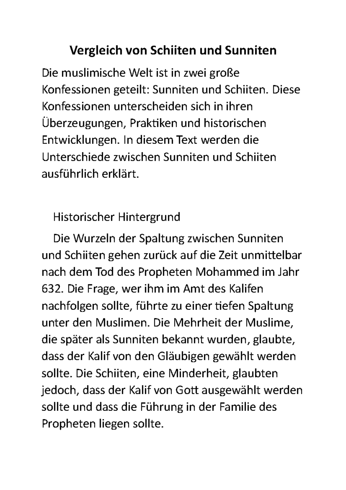 Unterschied Sunniten Und Schiiten Vergleich von Schiiten und Sunniten - Diese Konfessionen unterscheiden
