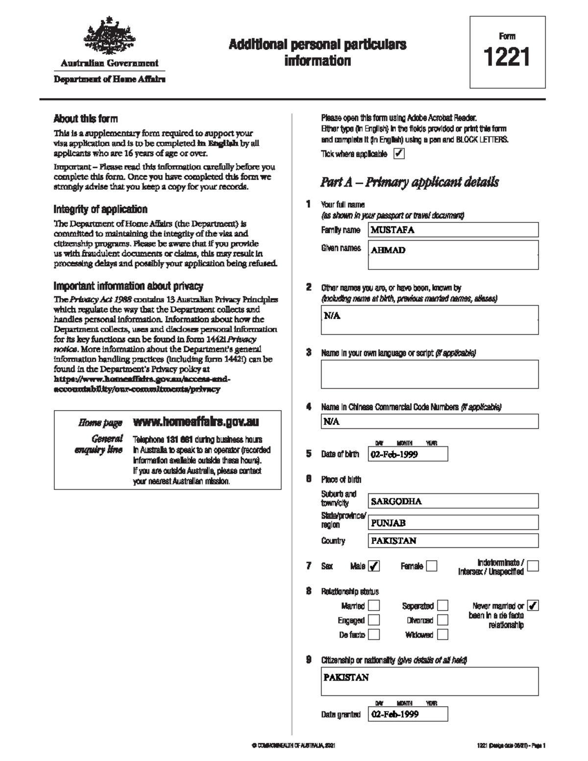 Form 1221- Ahmad Mustafa - Bread and Pastry NCII - Studocu