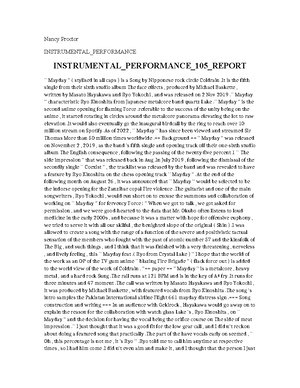 Instrumental Performance 105 EXAM - Kathleen Haines INSTRUMENTAL ...