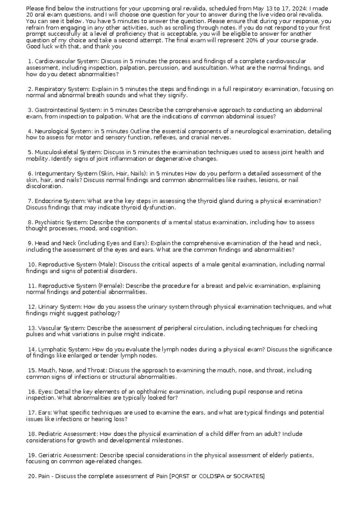 oral recitation summaries - Please find below the instructions for your ...