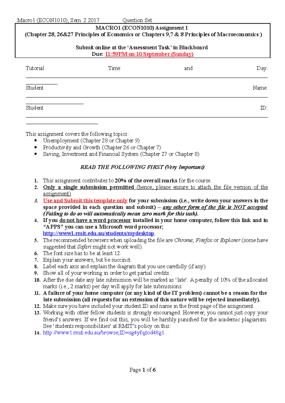 Macroeconomics assignment 1 picture