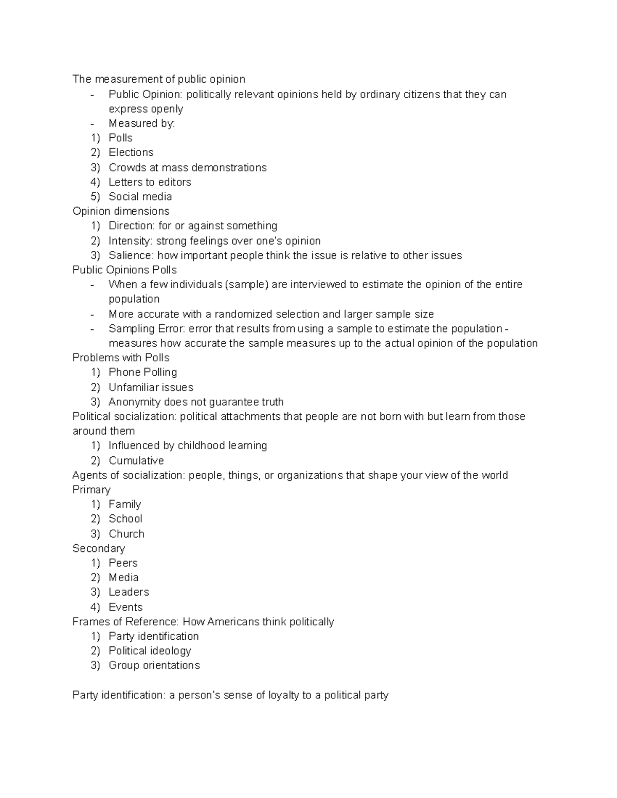 Poli Sci Chapter 6 - The measurement of public opinion - Public Opinion ...