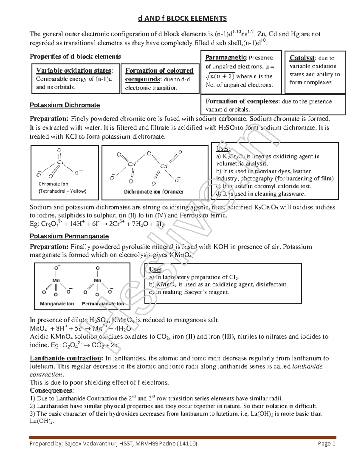 Hsslive xii chemistry chapter 8 sajeev - - Studocu