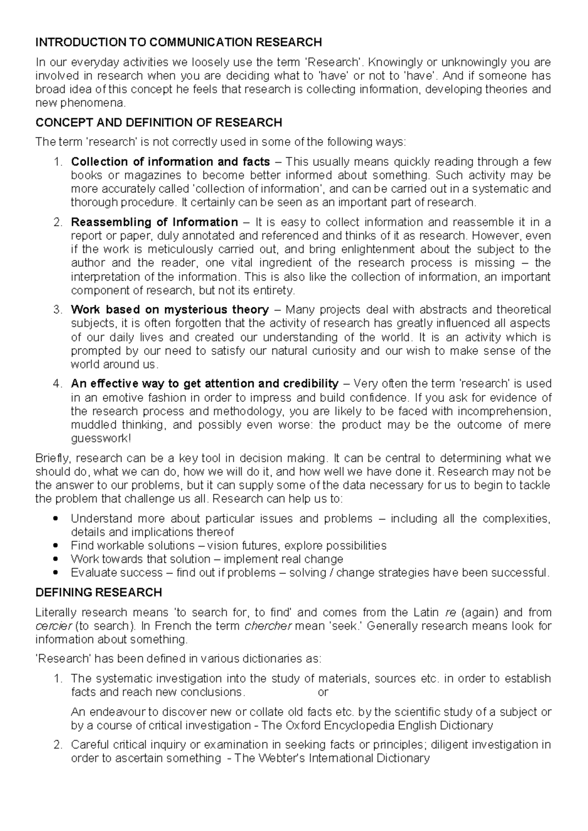 Introduction to communication research - INTRODUCTION TO COMMUNICATION ...