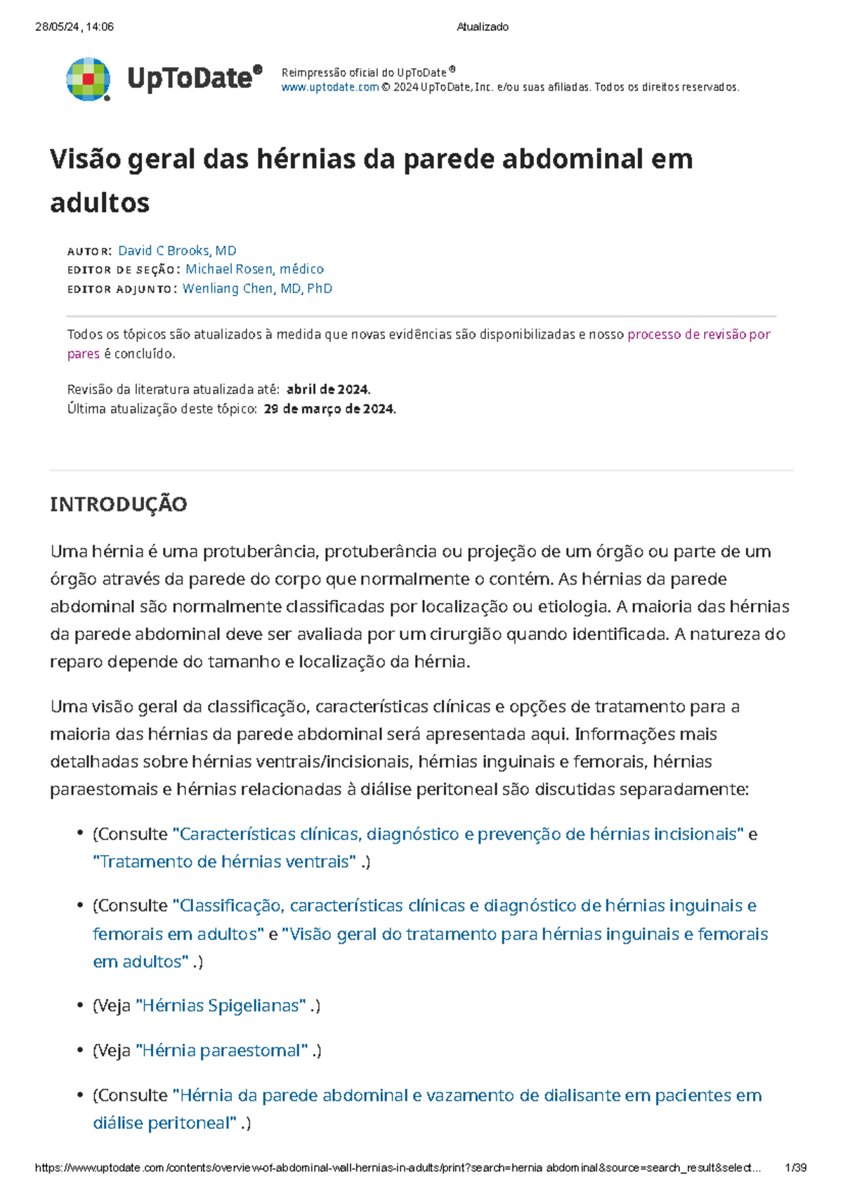 Visão geral das hérnias da parede abdominal em adultos - Reimpressão ...