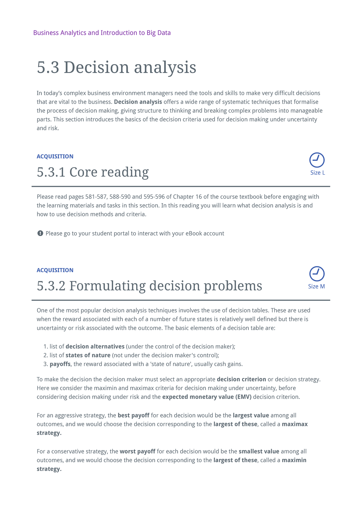 Decision analysis - Notes - In today’s complex business environment ...